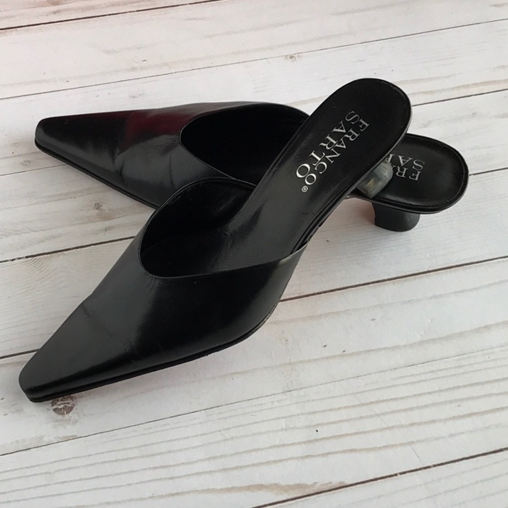 Franco Sarto leather black slide on